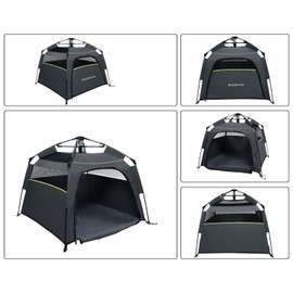 Pop Up Dog Tents, Plusvivo Foldable Cool Mesh Camping Tent - 40" X 40" X 28" With Shoulder Bag & UV Canopy