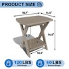Small Outdoor Side Table, 2-Tier Patio Table,15.7"L x 11.5"W,Brown