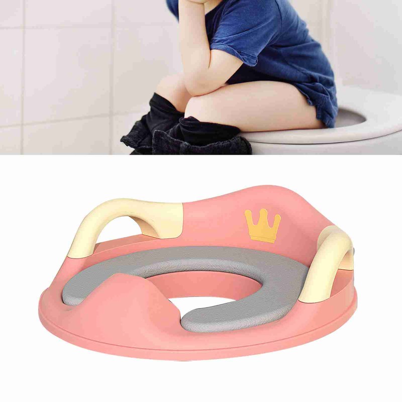 Kids Potty Training Seat Soft PU Cushion Splatter Proof Stable