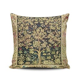 WSMBDXHJ William Morris Tree of Life Cushion Covers 50cm x 50cm Throw Pillow Covers Case for Living Room Sofa Cushions