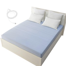 F FINEC Grounding Sheets for Earthing California King Size, Fitted Earthing Sheets Grounding Fitted Sheet for Improving Sleep, Better Working and Help with Anxiety, Organic Cotton & Silver Fiber, Blue