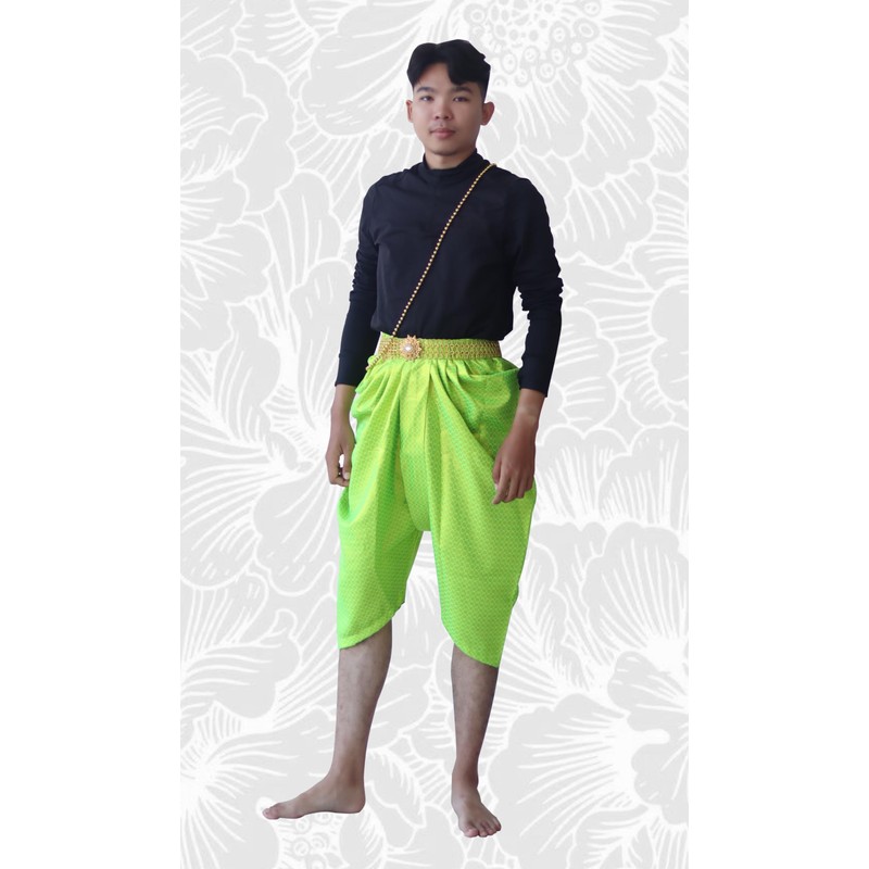 RaanPahMuang Sukhothai Pantalones tailandeses de algodón Batik tradicional, Seda -