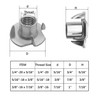 IEUYO Stainless Steel T-Nut, 1/4" 5/16" 3/8" 4-Prong Heavy Duty