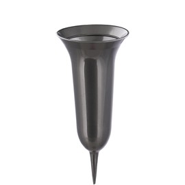 VOSTEEN Grave Vases 26 x 11.5 cm Dark Grey Cemetery Vase Stylish and Frost-Proof Flower Vase with Base Cemetery Vase Pack of 5