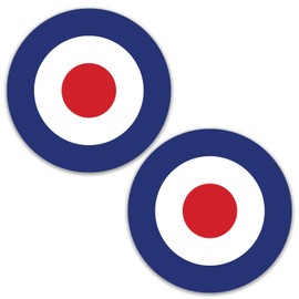 SAFESIGN (2 Pack) 150mm/6 Glossy Vinyl Stickers - RAF Roundel The Who Mod Target Vespa Waterproof Stickers