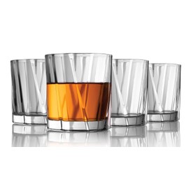 Godinger Double Old Fashioned Glass Set, Drinking Glass, Drinking Cup, Cocktail Glass,11oz Glacier Glasses for Scotch, Bourbon, and Cocktails