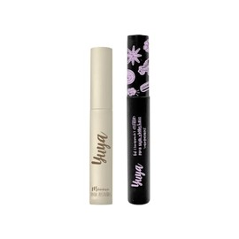 YUYA Set Elemental Máscara de Pestañas 10 Aceites Naturales Negro 10 g + Gel Fijador de Cejas 8 ml - Pestañas Largas, Volumen y Definición - Fijación 