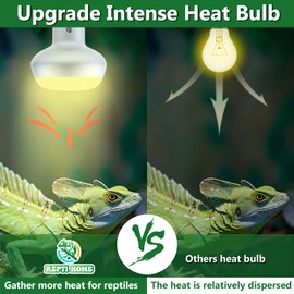 REPTI HOME Intense Reptile Heat Lamp Bulbs -2 Pack 50W,Intense Reptiles & Amphibians UVA Basking Spot Lamp Bulb,Simulate Natural Sunlight Reptile Daylight Heat Bulb for Bearded Dragon, Snake