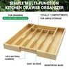 BAMBUROBA Bamboo Kitchen Drawer Organizer,Expandable Silverware Organizer,2 Pack Utensil Holder