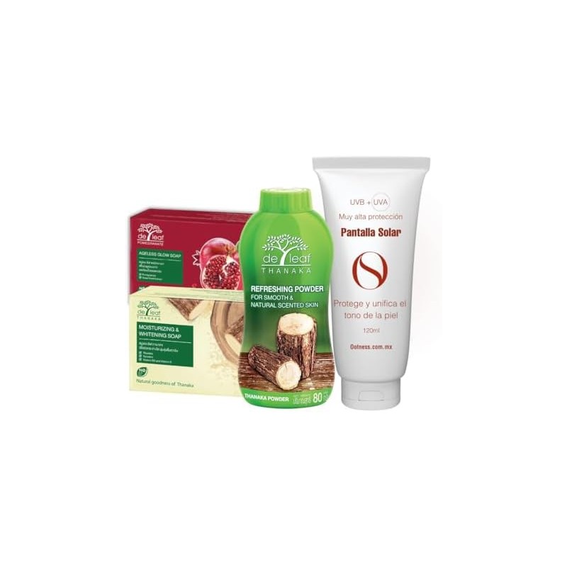 Kit Limpieza Profunda y Protección. Thanaka + Granada. Elimina Arrugas