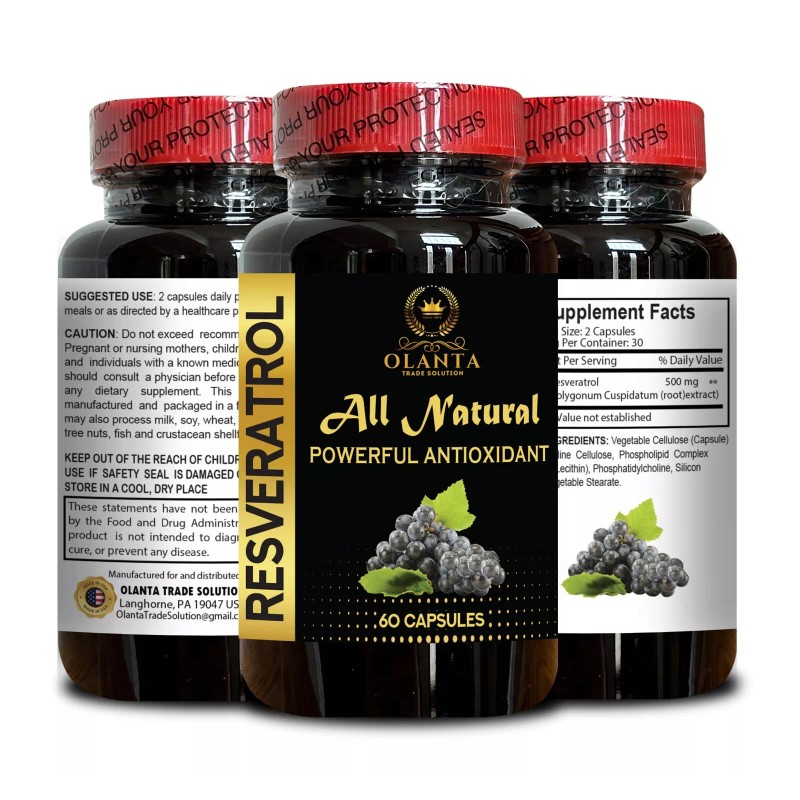OLANTA TRADE SOLUTION Trans Resveratrol 500mg – Natural immune support,