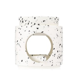 Yeerockal - Difusor de aceite de cerámica con soporte para canlde (salpicaduras de tinta)