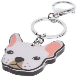 Stands Out, Supplying Outstanding Gifts French Bulldog White Frenchie Dog Pet Novelty Keyring Bag Tag Charm