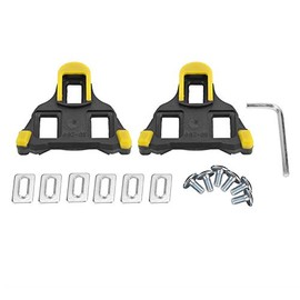 VGEBY1 1 Pair Bike Cleats, Shimano Cleats, Self-Locking Bicycle Pedal Cleats, Cycling Pedal Adapter with Screws, Washers, Wrench for Road Bike, Mountain Bike (Yellow)