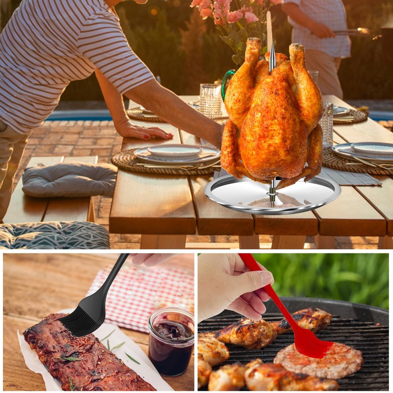 Vertical Skewer for Grill Stainless Steel Pastor Skewer with 2