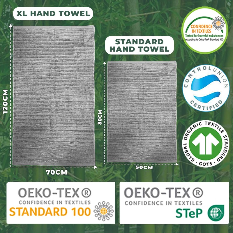 Towelogy Bamboo Hand Towels 2-Pack 50x80 cm Premium Quality Soft