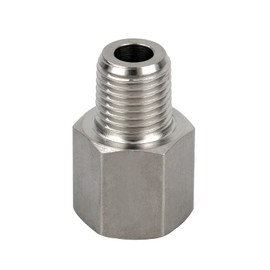 Yoebor Stainless Steel 304 Gauge Adapter, Covert Metric Thread to NPT Thread, M22*1.5 Female x 3/4" NPT Male Pipe Fitting 1pc