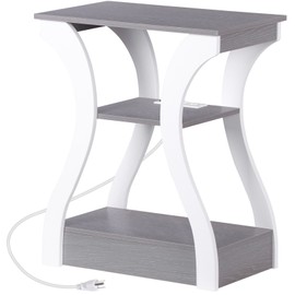 Segawe 3 Tier Console Table Gray Narrow Entryway Sofa Table for Living Room Office