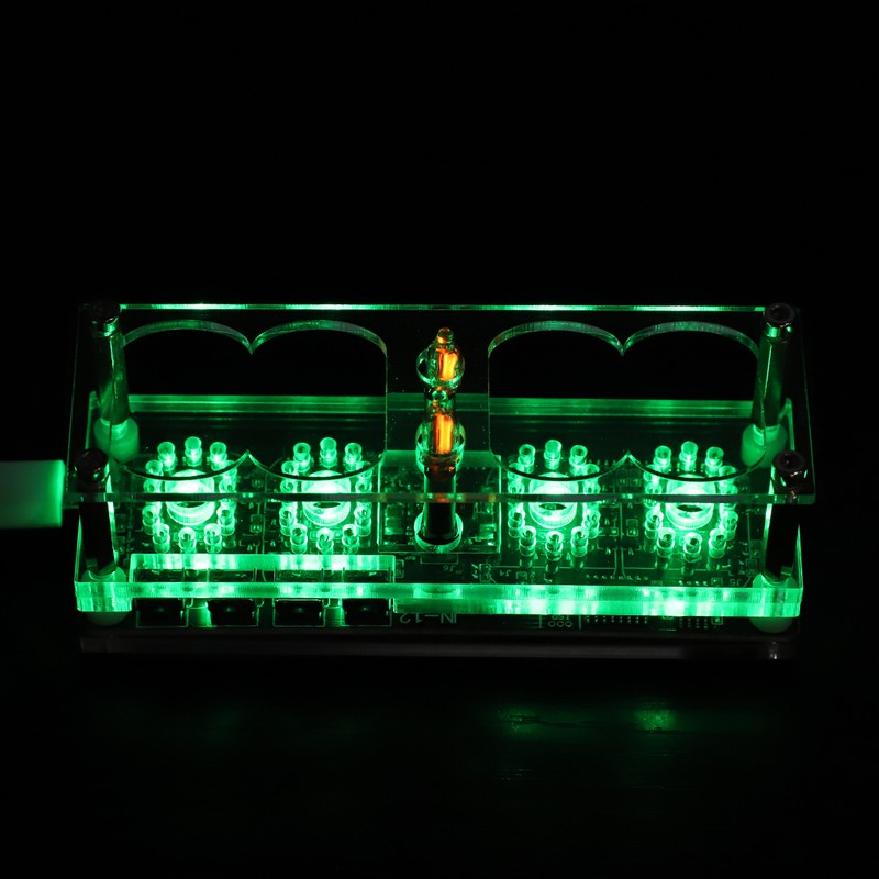 IN‑12 LED Tube Clock 4‑Bit Seven‑Color RGB LED Digital Nixie