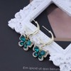 Cimenexe Bohemian Emerald Butterfly Dangle Earrings Gold Crystal Butterfly Drop