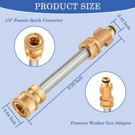 Evangenial 2-Pack Pressure Washer Gun Adapter,with 1/4'' Female Quick Connector, Pressure Wash Replacement Spray Wand, Compatible with Ryobi,Portland 1750,Husky,Greenworks etc. (2-Pack Adapter)