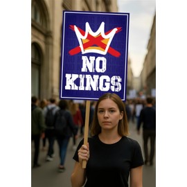 No Kings In America Protest Sign, Anti-Trump Resistance, Political Activist Poster, Rally Sign, Resist Fascism Protest Poster
