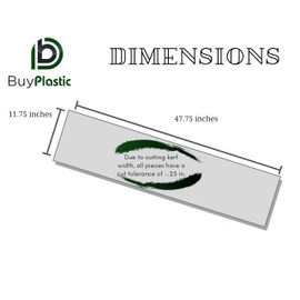 BuyPlastic King ColorCore Plastic Sheet 1/4" x 12" x 48" White-Green-White Color Core, HDPE Board, High Density Polyethylene Panel