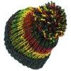 LOUDelephant Wool Knit Beanie Bobble Hat - Rasta