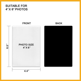 KikoSkool Magnetic Picture Frame, 12 Pack Magnet Photo pocket for Refrigerator 4"x6" Reusable Fridge Photo Frames (4"x6" 12PCS)