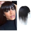 Air bangs simulate natural invisibility for covering white hair and