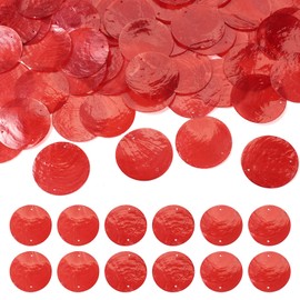 Beadthoven 50pcs Natural Shell Pendants 50mm Flat Round Shell Pendants Natural Shell Coin Charms for Jewelry Making DIY Crafts Home Decoration, Shell