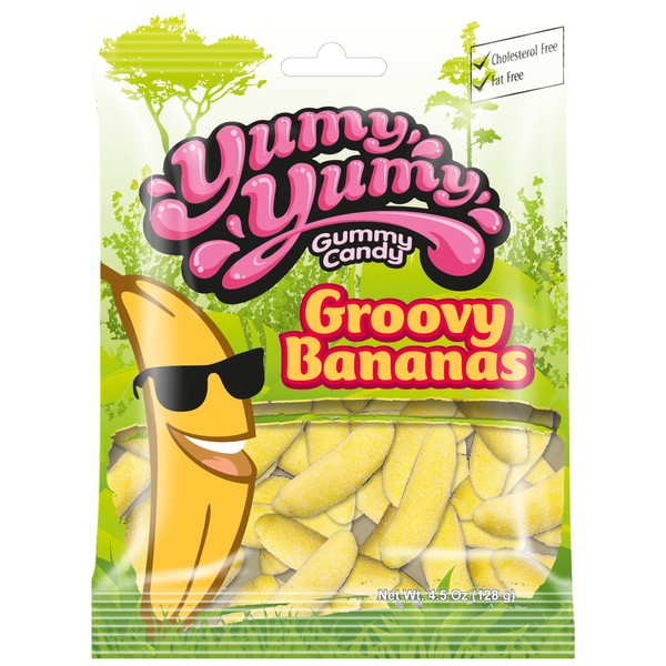 Yumy Yumy Yumy Yumy Groovy Banana Gummy Candy 4.5 ounce