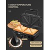 FOHERE Sandwich Maker 3 In 1 Waffle Maker With Removable
