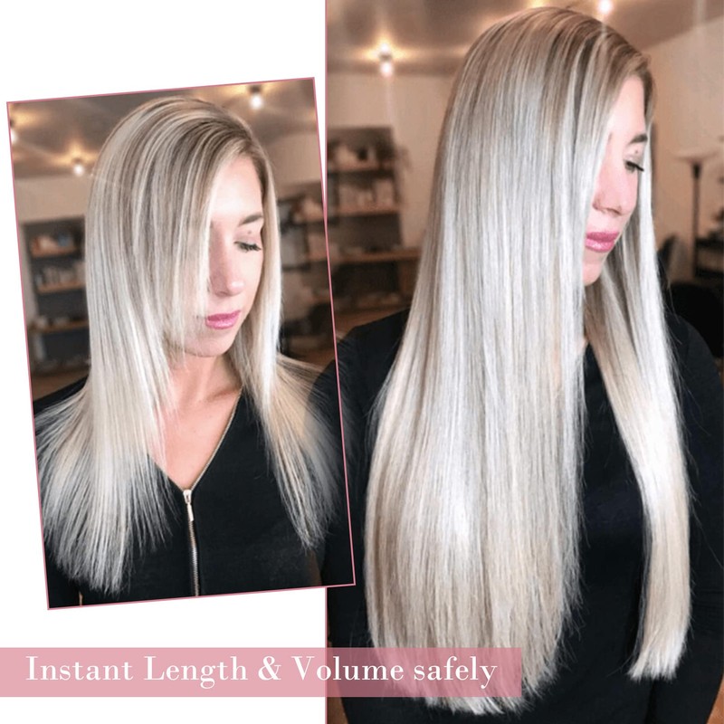 REECHO Clip in Hair Extensions, Hair Extensions Thick Long Lace