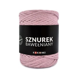 KOKONKI Premium Cotton Macrame Cord 5 mm / 100 m Roll (Dirty Pink)