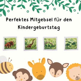 damaloo Magic Towel Dino Set of 4 as Party Bags - Magic Towels that Rise in the Water - Dinosaur Towel Set for Boys and Girls - Magic Towel Children's Wash Cloth - Magic Towels