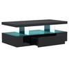 ChooChoo Modern LED Coffee Table, High Glossy Center Table with
