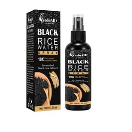 VedoAID Black Rice Water Spray for Hair Growth – Organic Hair Serum with Castor Oil & Ginger Root – Strengthens, Thickens & Repairs Hair – Hair Loss Treatment for Women & Men – 100ml/3.2 fl.oz (1pc)