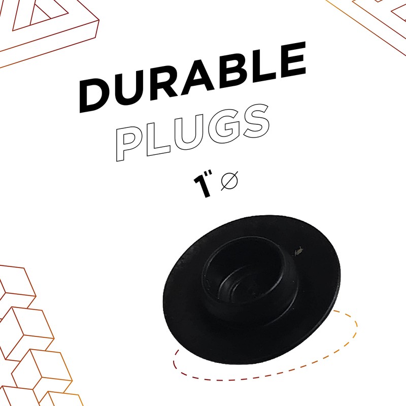 4 Pack 1 Inch Flush Mount Black Plastic Body and