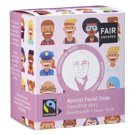 FAIR SQUARED Apricot Face Soap Sensitive 2 x 80 g - Soap for Sensitive Skin - with Fairtrade Apricot Kernel Oil - Vegan Natural Cosmetics - Zero Waste