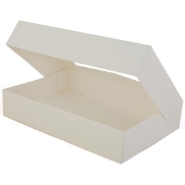 Southern Champion Tray 24343 Paperboard White Window Bakery Box, 12" Length x 8" Width x 2-1/4" Height (Case of 200)