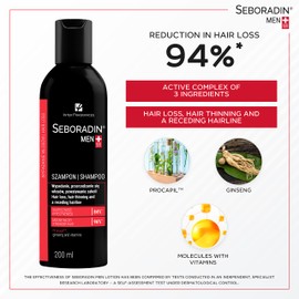 Seboradin Shampoo Against Hair Loss for Men Hair Loss Hair Growth Anti Hair Loss Hair Shampoo for Men Vitamins Natural Extracts Hair Scalp Care Hair Shampoo Hair Care 200 ml Men