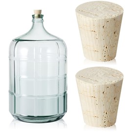 Ziliny 2 Pcs Carboy Cork Stopper, Glass Carboy Cap for 1, 3, 5, 6 Gallon Glass Water Jug, Wood Tapered Fermentation Cap Cork Stoppers, 1 x 1.5 x 1.6 Inches