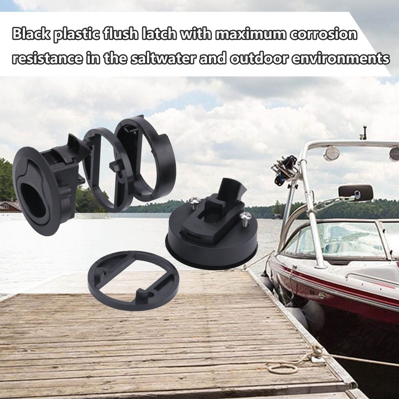 Searoam Slam Latch 2'' Flush Pull Latch Black Plastic Nylon