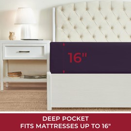 Mellanni - Sábana bajera ajustable, microfibra cepillada 1800, ropa de cama, resistente a arrugas, decoloración, manchas, hipoalergénica, 1 sábana bajera únicamente