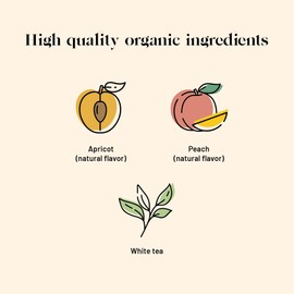 Kusmi Tea - White Bellini - Organic Blend of White Tea, Peach & Apricot - Organic Flavored White Teas - Enjoy Hot or Iced - Smooth, Flavourful Tea - 20 Tea Bags