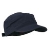 Garment Washed Heavy Stitching Army Cap - Navy OSFM