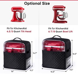 BAGSPRITE Stand Mixer Cover with Appliance Sliders Base Compatible with KitchenAid Mixer-Storage Bag for 6/7/8 Quart with Pockets for Kitchen Aid Accessories and Attachments