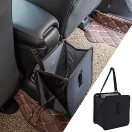 Honibaoto Car Trash Can, Oxford Cloth Foldable Car Trash Bin Hanging, 1.85 Gallon Capacity Garbage Bag Organizer, Leak-Proof Waterproof Auto Storage Container (Large)