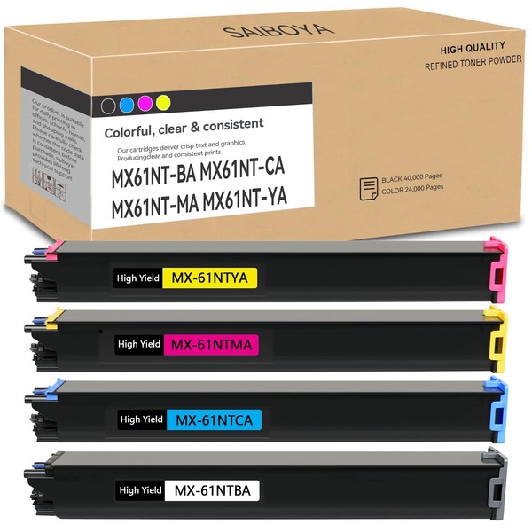 SAIBOYA MX61NT MX-61NT Toner Cartridges MX-61NT-BA MX-61NT-CA MX61NT-MA MX-61NT-YA Compatible